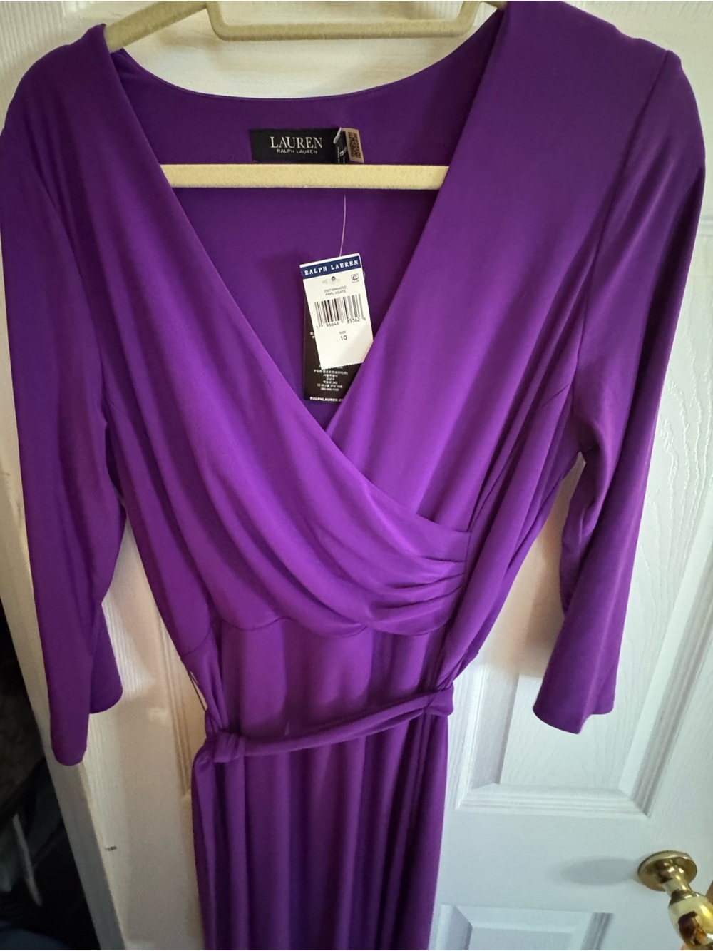 Ralph Lauren Purple Wrap-Style Jersey Dress